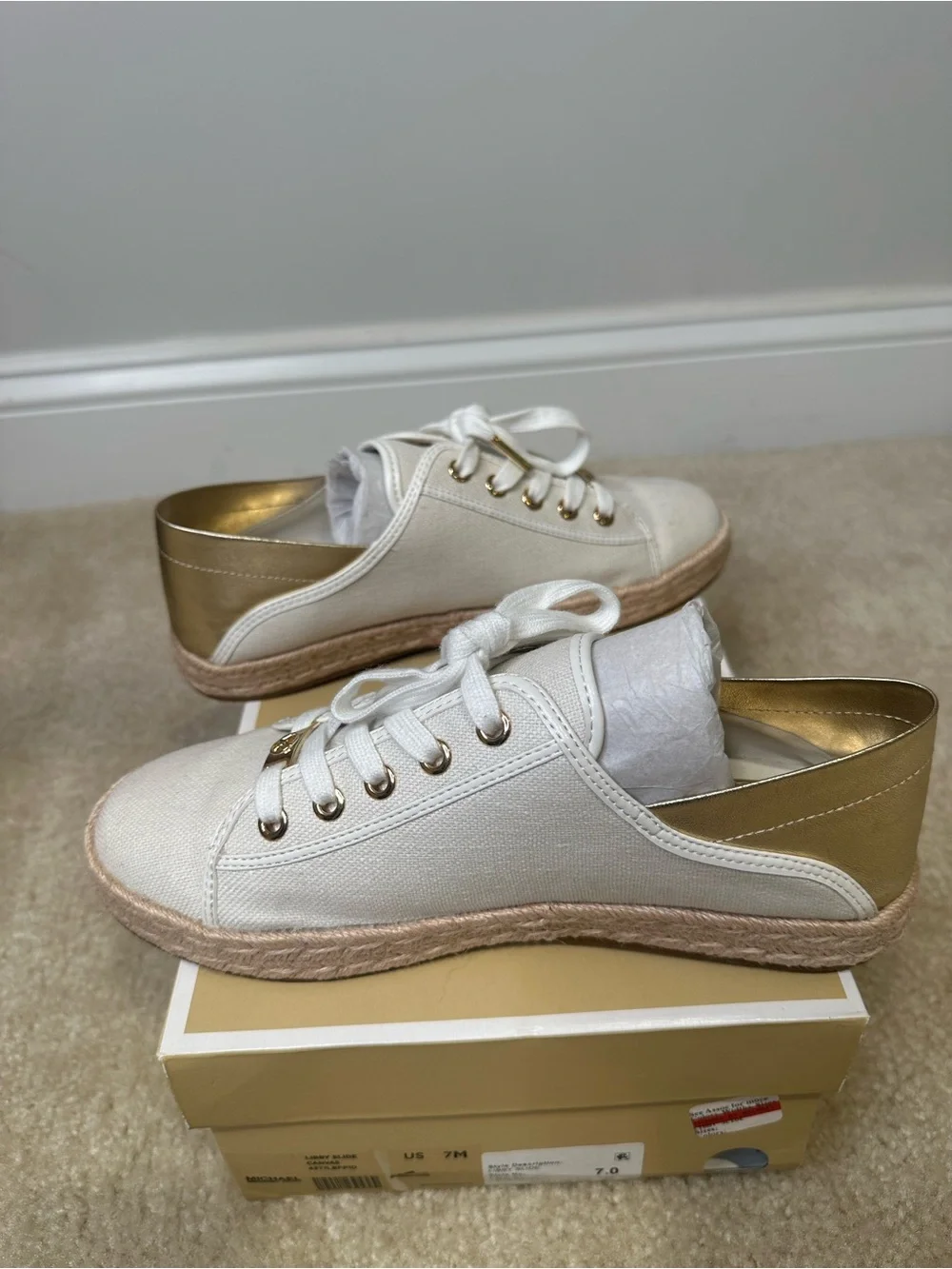Michael Kors Cream/ White Canvas Sneakers